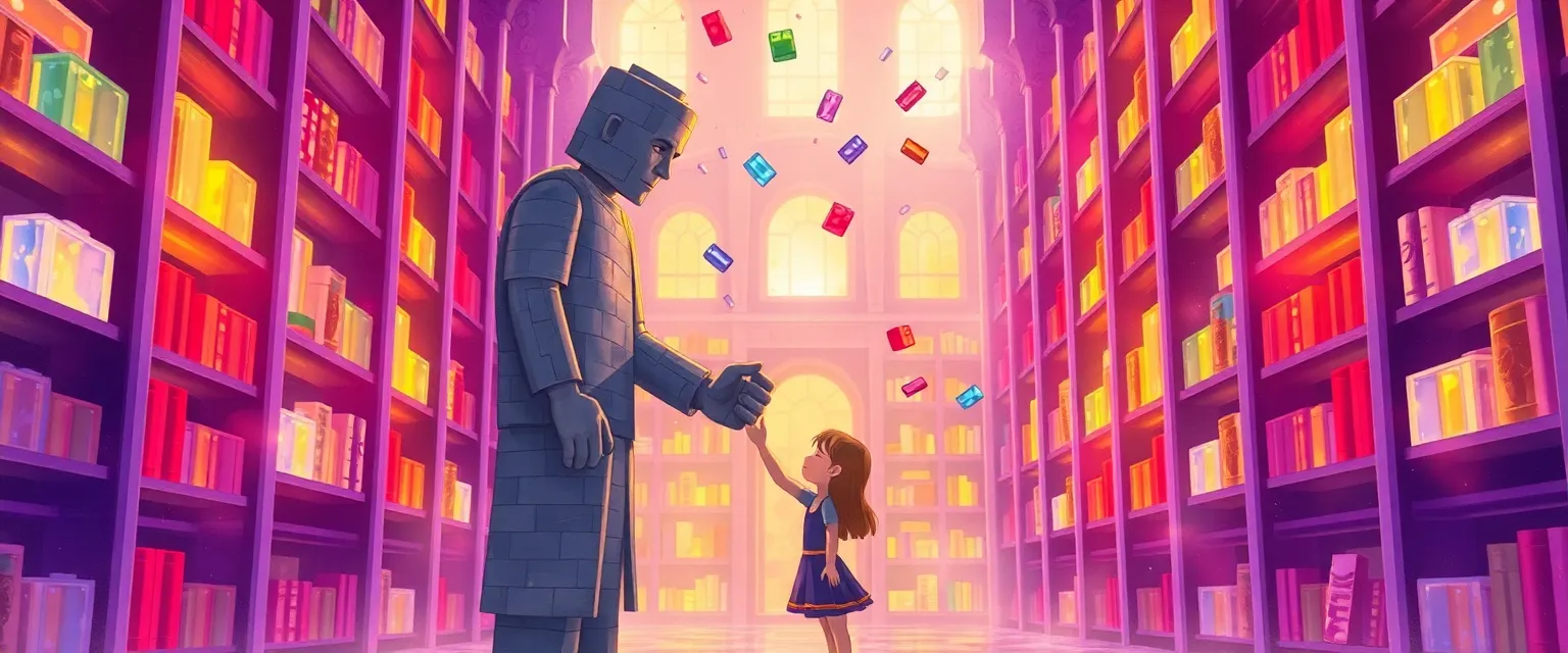 Luna holds the Gray Keeper’s hand and heals him in the magical castle.