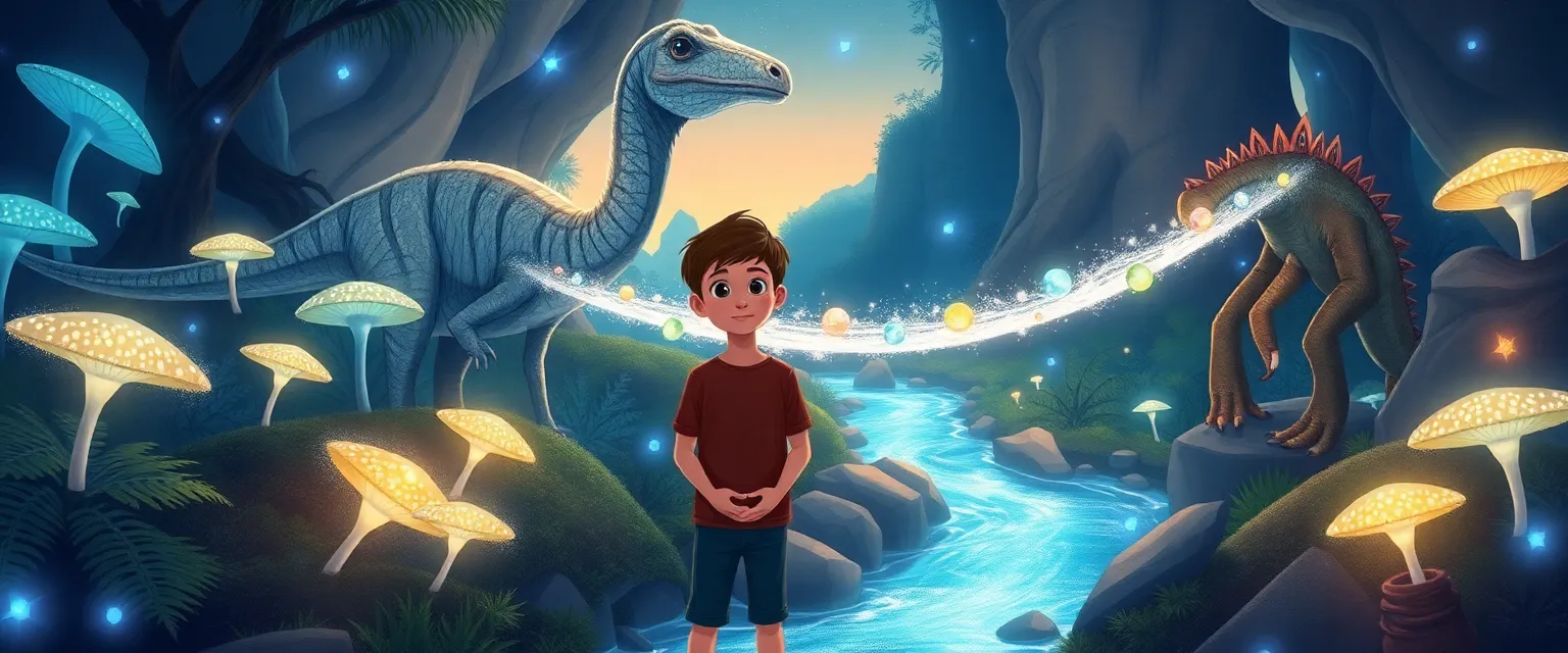 Оливер, динозавр Петра и стегозавр Громобот возвращают волшебные семена в саду.